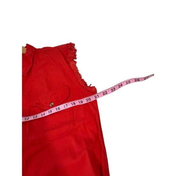 Sturgis 2014 Red Button Up Tie Front Sleeveless Shirt Graphic Biker Womens 2XL - Picture 5 of 6